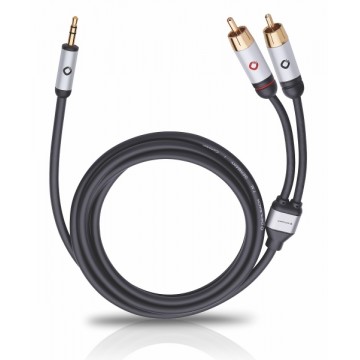 Stereo cable, JACK 3.5 mm to 2 x RCA, 3.0 m